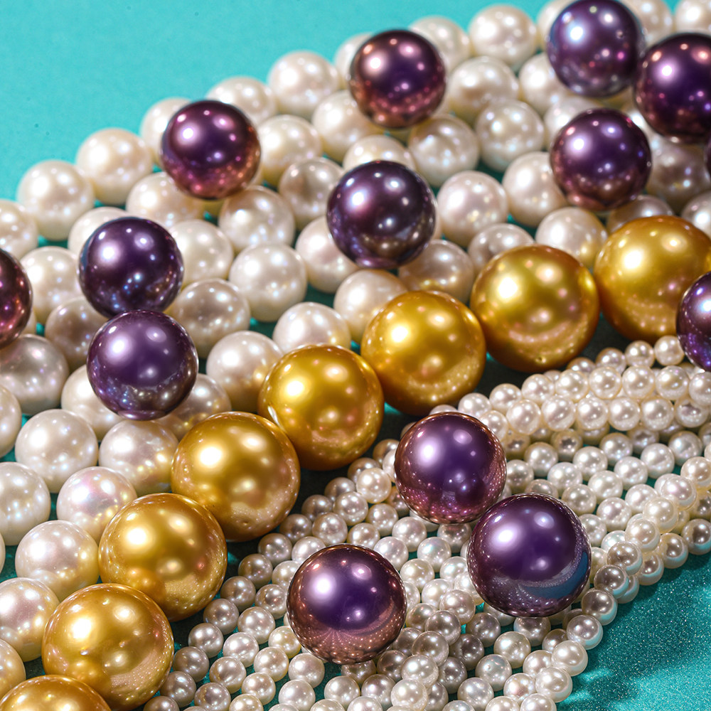天然淡水强光正圆小珍珠散珠手工diy裸珠