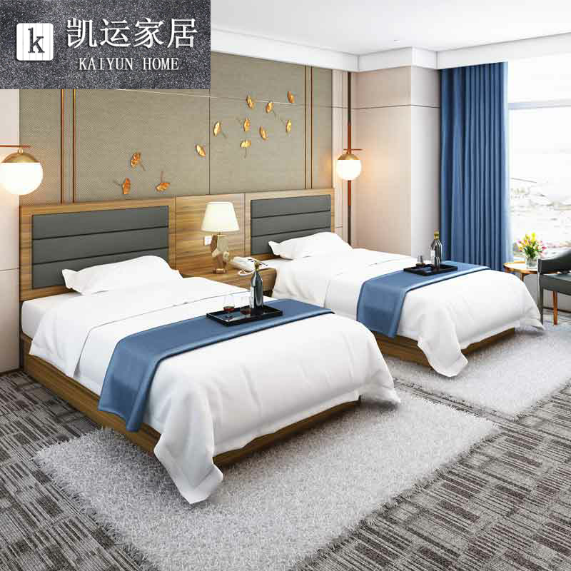 宾馆家具床客房床公寓酒店床定制单人床标间双人床全套宾馆用床