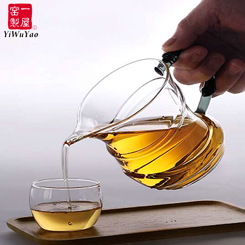 台湾一屋窑雅竹公杯高硼硅耐热玻璃杯功夫茶壶中国风飘逸杯分茶器