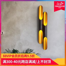 后现代北欧创意个性壁灯客厅餐厅卧室样板房别墅斜口铝筒led壁灯