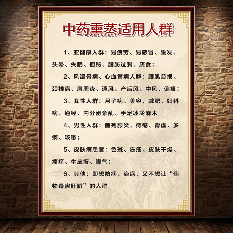 中医养生海报宣传画定制中药熏蒸的益处知识挂图医馆装饰挂画2105——