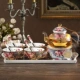 Cổ điển Hoa hồng Xương Châu Âu Hoa Trà Trà Đặt tiếng Anh trà chiều thủy tinh nến sưởi ấm hoa ấm trà teacup - Trà sứ
