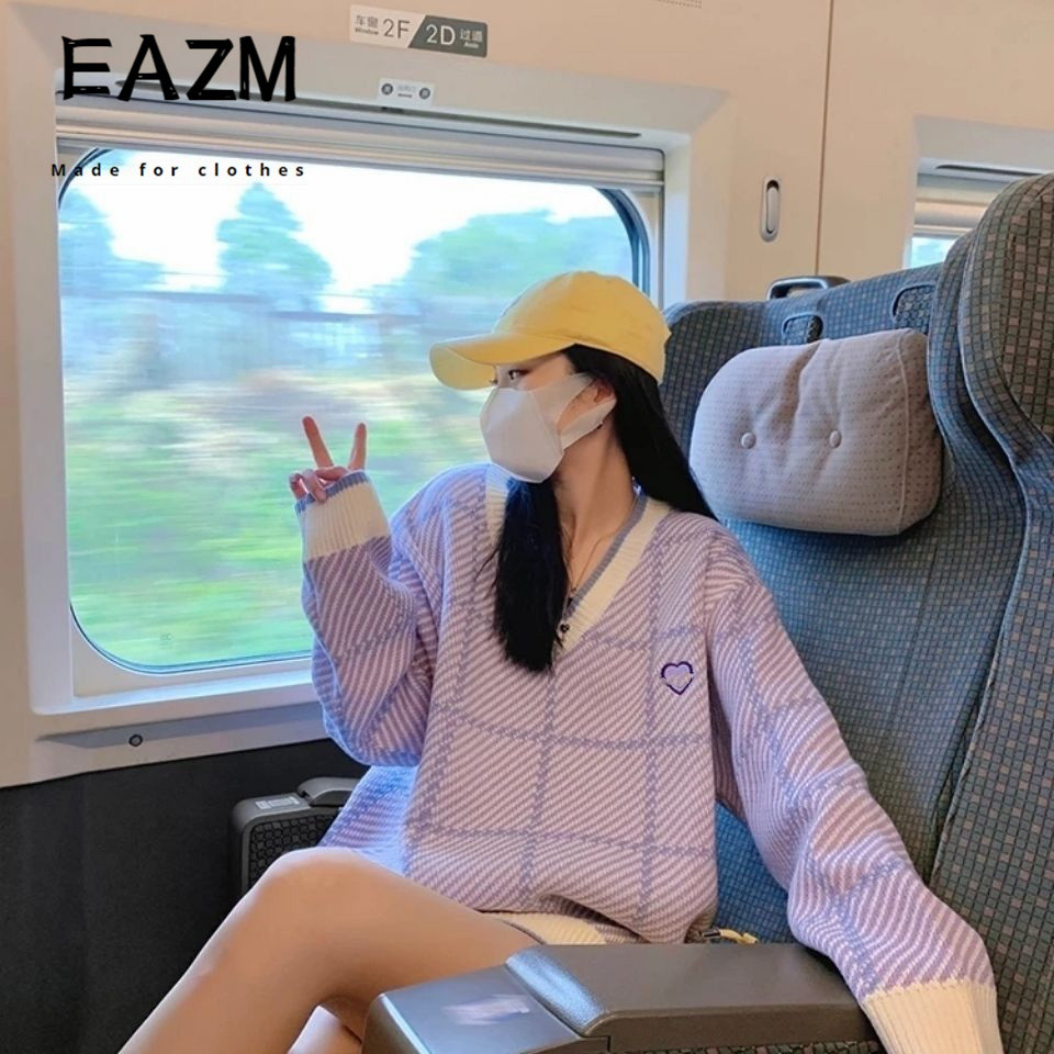 2021年网红爆款紫色V领软糯毛衣女2021宽松慵懒风针织上衣外套H在类目 女装/女士精品, 毛针织衫中 - 来自Buy2taobao.com提供专业的淘宝代购服务
