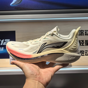 李宁男鞋2024夏季新款音速12大白鲨缓震运动实战篮球鞋 ABAU019-2