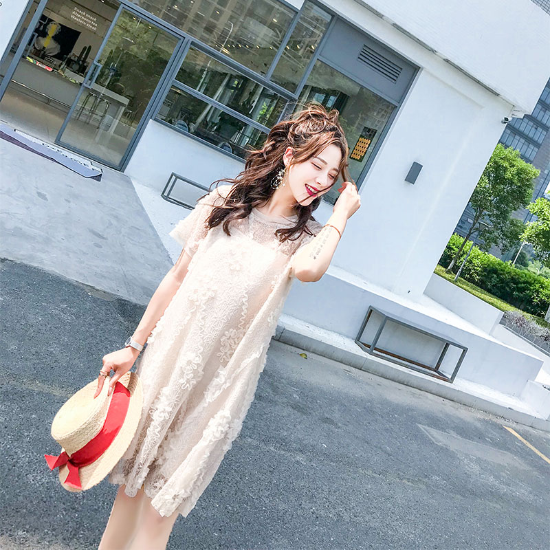 ins超火蕾丝连衣裙女夏2018新款冷淡风imiss裙子女装慵懒风a字裙
