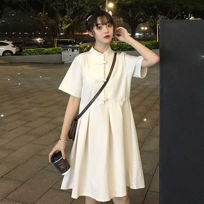 2019夏天裙子新款复古中国风汉服改良唐装气质中长款盘扣连衣裙女|ruв категории Женская одежда, платье - от Buy2taobao.com для оказания профессиональной услуги покупки агента Taobao