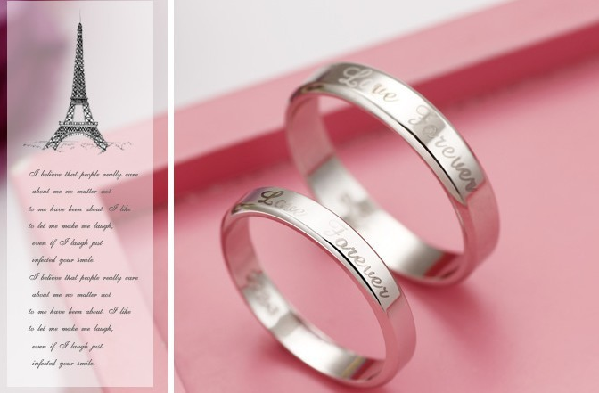 新品情侣戒指一对男女个性纯银S925指环对戒纯银戒指 女结婚 对戒
