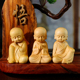 黄杨木雕刻小和尚摆件新中式禅意家居饰品木质茶宠人物摆设小沙弥