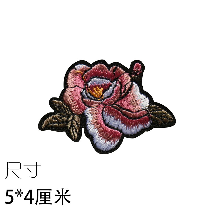 布丁图案_衣服破洞刺绣贴补图案衣服装饰贴包绣花玫瑰花布贴布丁贴