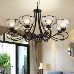 欧式地中海吊灯美式复古铁艺大气简约蒂凡尼书房卧室餐厅客厅灯具