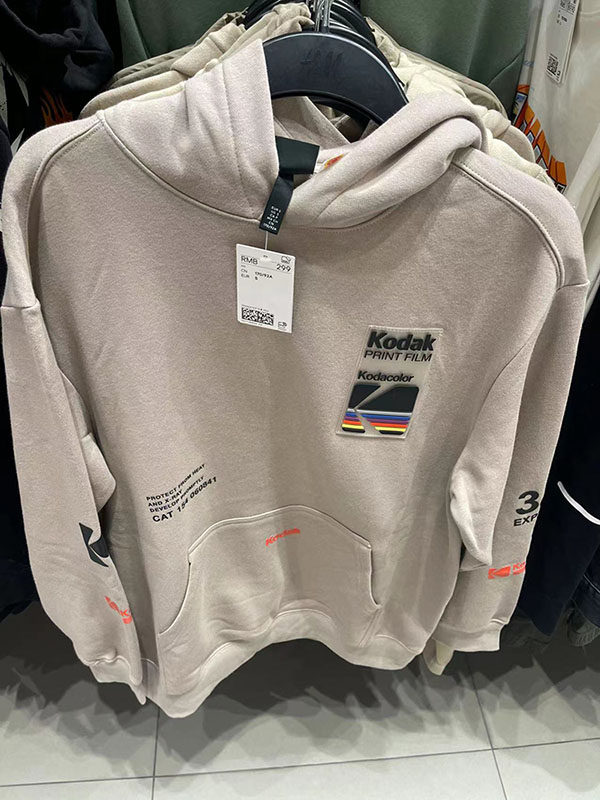 hm国内专柜正品代购2022款男装秋装流行kodak联名卫衣1065654包邮