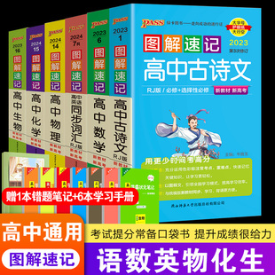 2024图解速记高中理科全套6本高中语文古诗文数学英语物理化学生物知识大全口袋书高中三年高一至高三pass绿卡图书