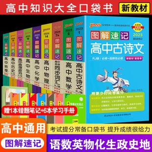 2024版 pass绿卡图书图解速记高中数学英语古诗文生物物理化学政治地理历史全套9本人教版 高中文科理科复习资料知识大全