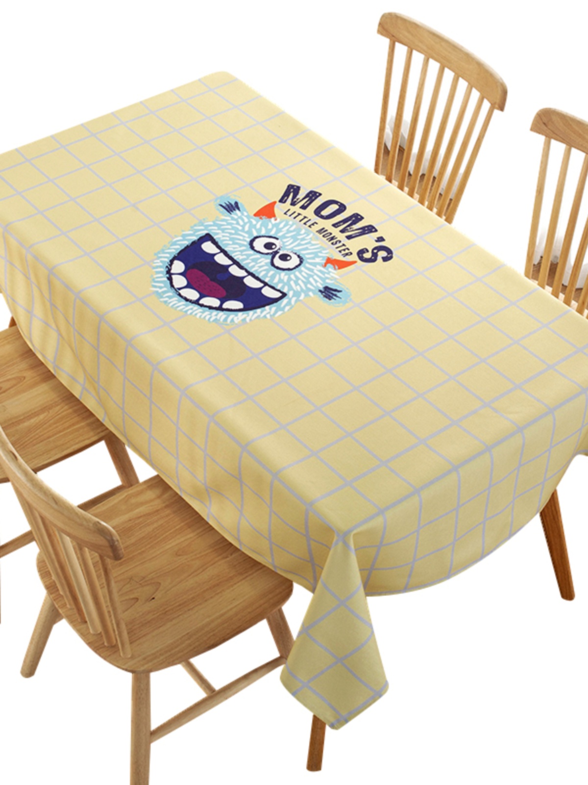 珍珠松卡通桌布家棉麻混纺防水布艺正长方形生日客厅餐厅面餐桌布