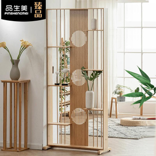 日式隔断屏风柜客厅进门入户玄关柜门厅柜装饰风水竹隔断置物架