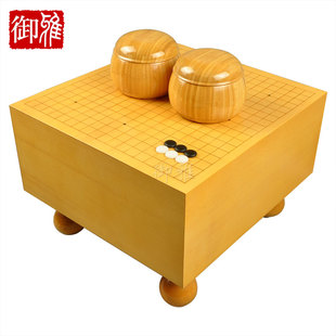 御雅 新榧木质围棋棋墩棋桌 画线线条贴面木制棋盘 配实木葫芦脚