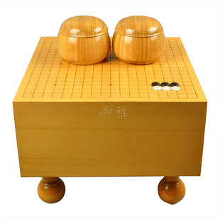 御雅 新榧木质围棋棋墩棋桌 画线线条贴面木制棋盘 配实木葫芦脚