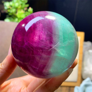 宝石七彩萤石水晶单尖六棱柱子彩色原石原矿居家办公桌面摆件天然彩