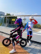 春秋男女童平衡车骑行服速干透气长套运动套装自行车男女轮滑服