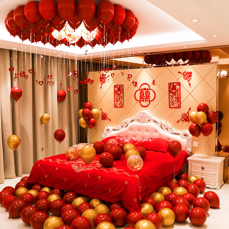 婚房布置气球新房男方婚礼浪漫新娘结婚装饰女方房间卧室创意套装