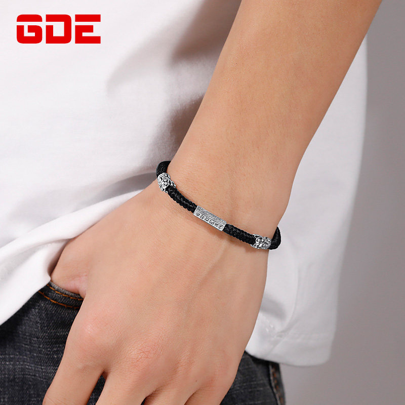 貔貅手链男士纯银韩版潮个性 单身简约ins小众设计手绳编织绳手饰