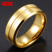 High-quality ring male tide wide Korean version domineering black gold plated 18K gold color index finger single wide version personality jewelry