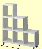 雅美板式简易木阶梯柜隔断柜书柜书架间厅柜移动格架可定制定做