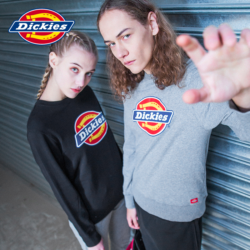 Dickieslogo印花卫衣圆领 毛圈布宽松情侣卫衣女宽松 DK006084