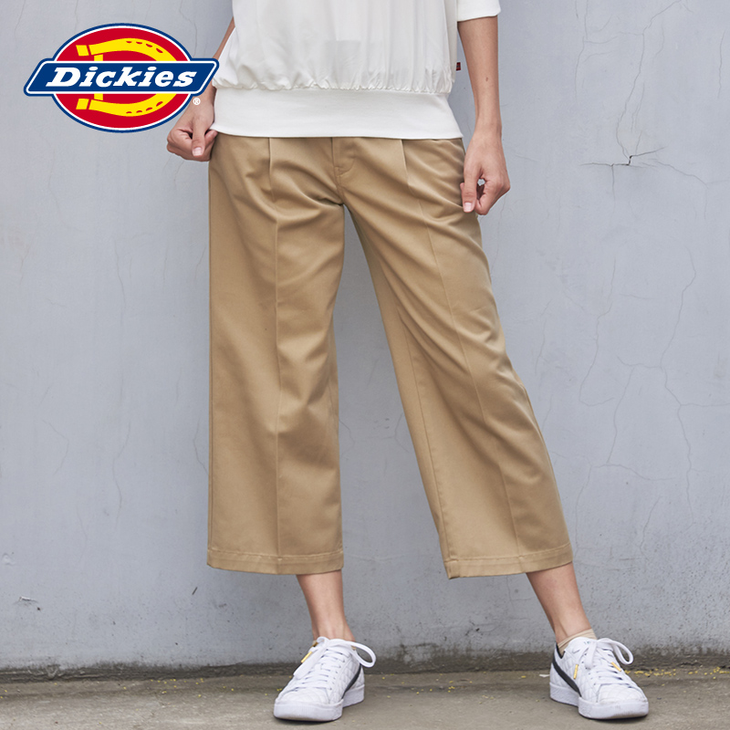 Dickies腰部logo印花 TC斜纹萝卜裤女士休闲长裤181W40WD01