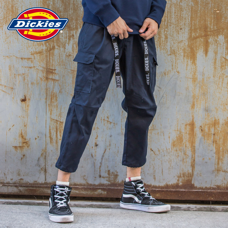 Dickies腰部字母织带宽松萝裤男士九分休闲工装长裤 DK006077