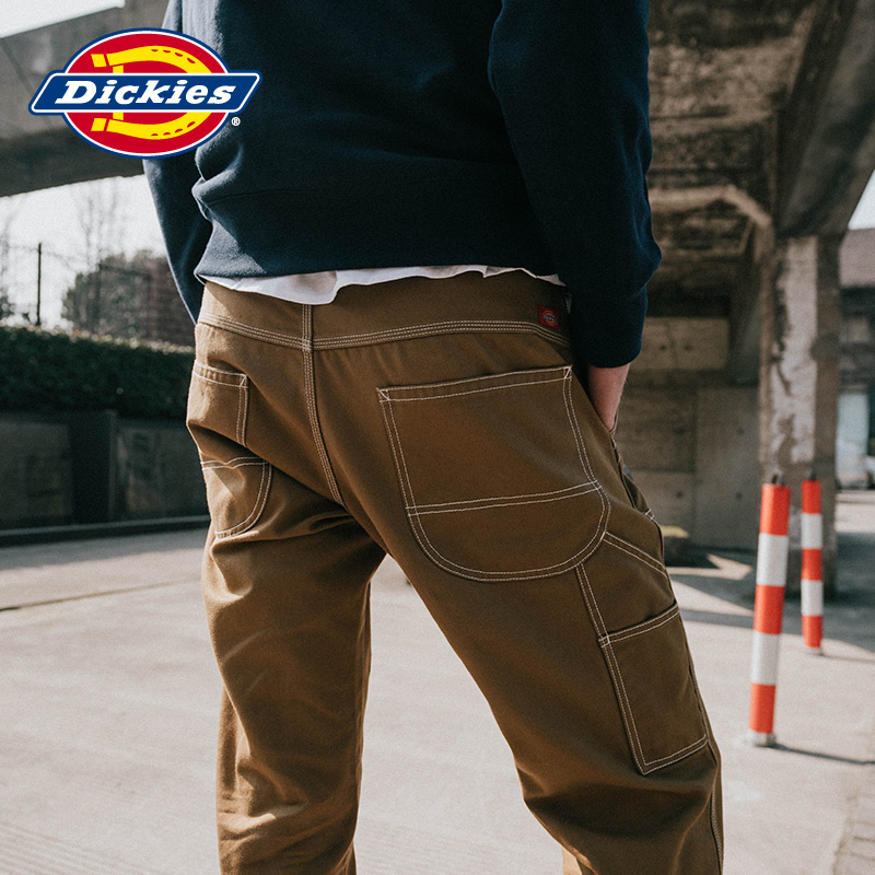 Dickies撞色压线工装裤 男式腰部logo印花长裤子男休闲裤DK006467
