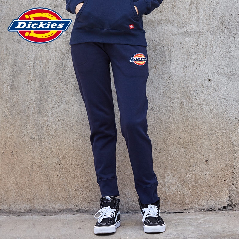 Dickieslogo刺绣束口卫裤 女士抓绒休闲运动长裤子 183W30EC03