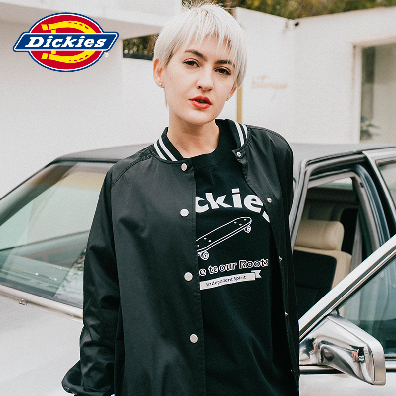 Dickies新款 棉尼龙弹力面料 印花棒球夹克女士薄外套181W10WD07