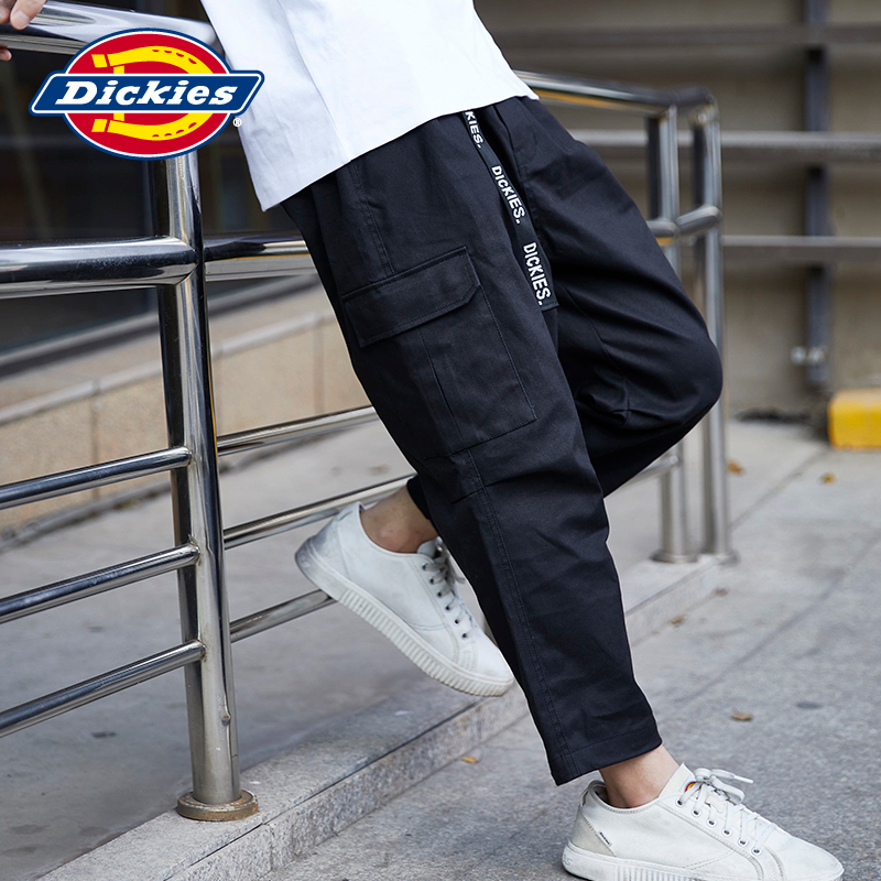 Dickies可调节印花腰带宽松萝卜裤 男式新品休闲裤长裤DK007073