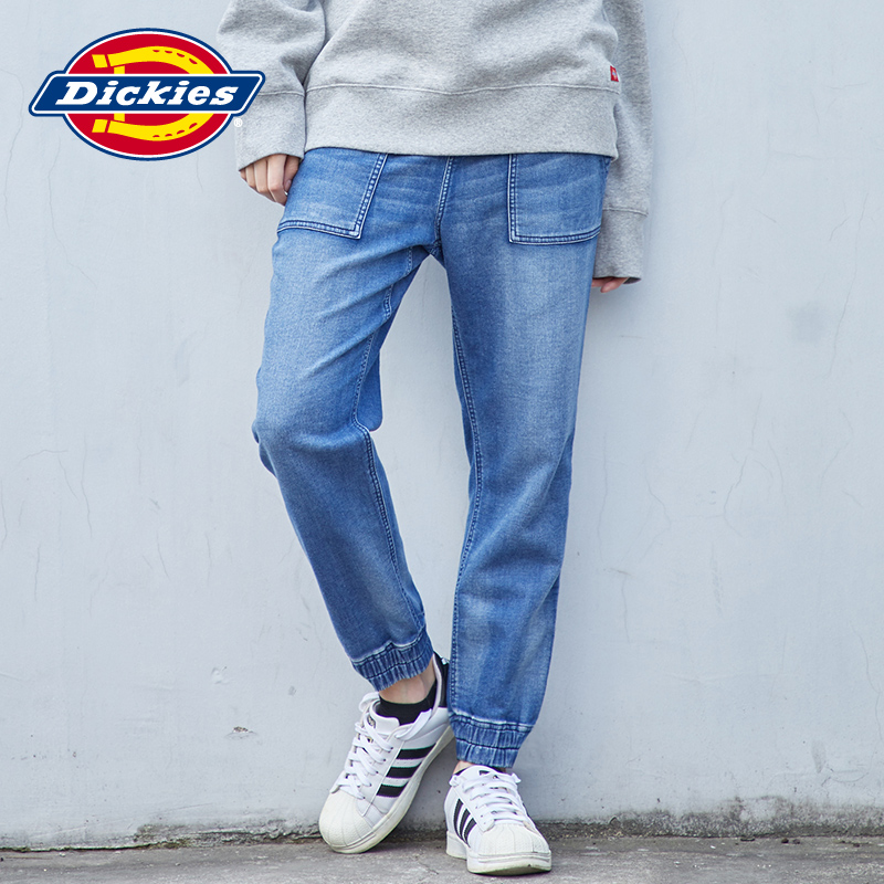 Dickies脚口橡筋腰部橡筋针织风格慢跑裤 女士牛仔长裤181W40WD11