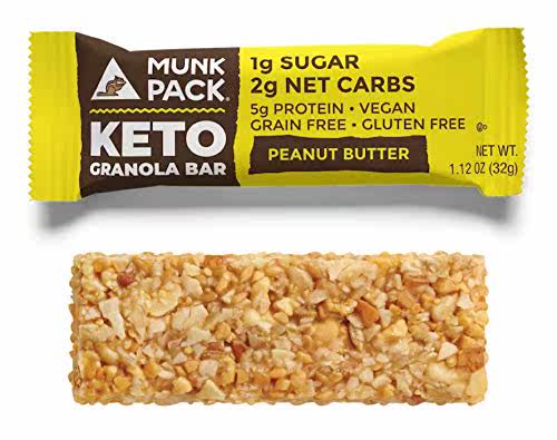 munk pack peanut butter keto granola bar with 1g s