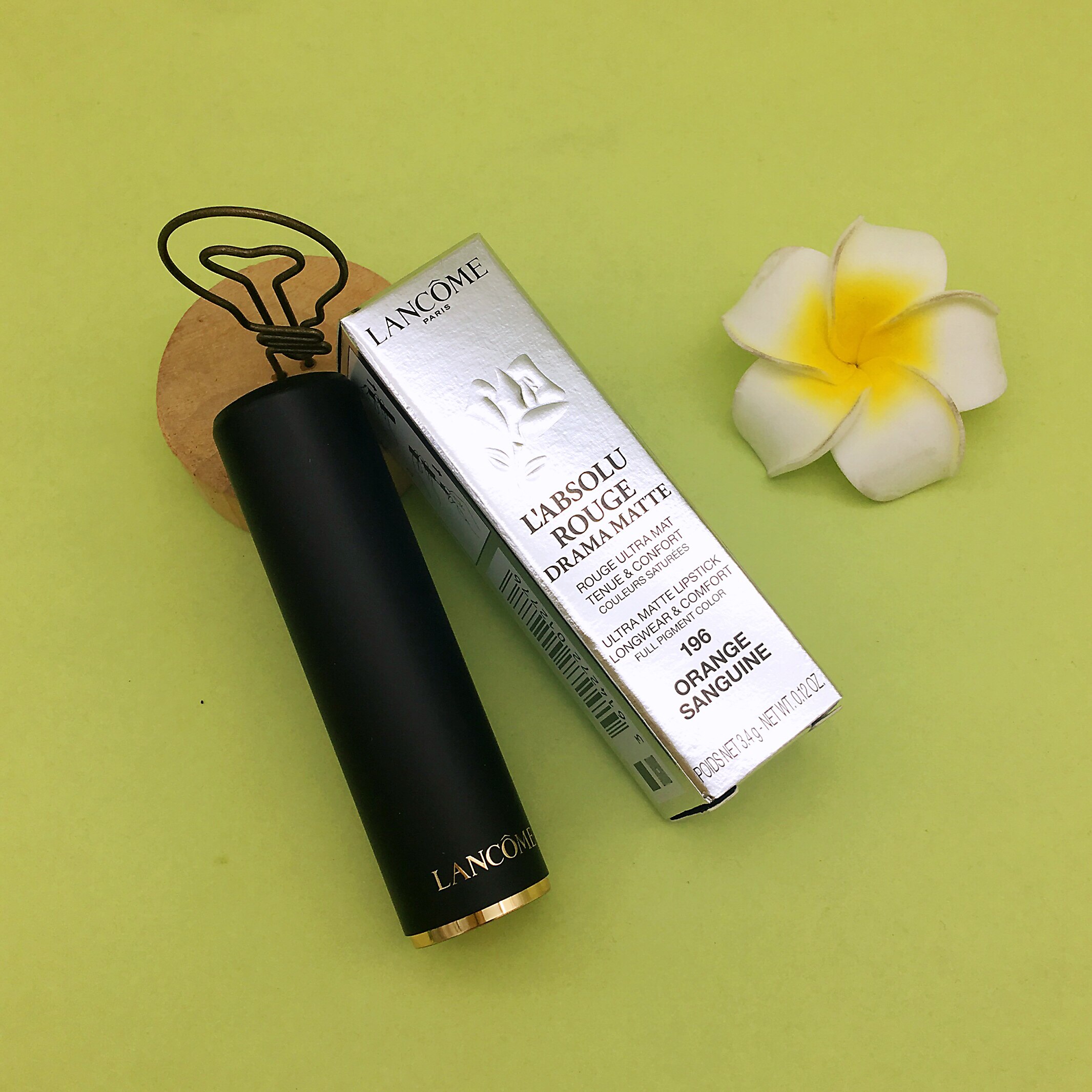 新款lancom法国兰蔻口红196/03/02 胡萝卜色雾面哑光唇膏朱砂橘