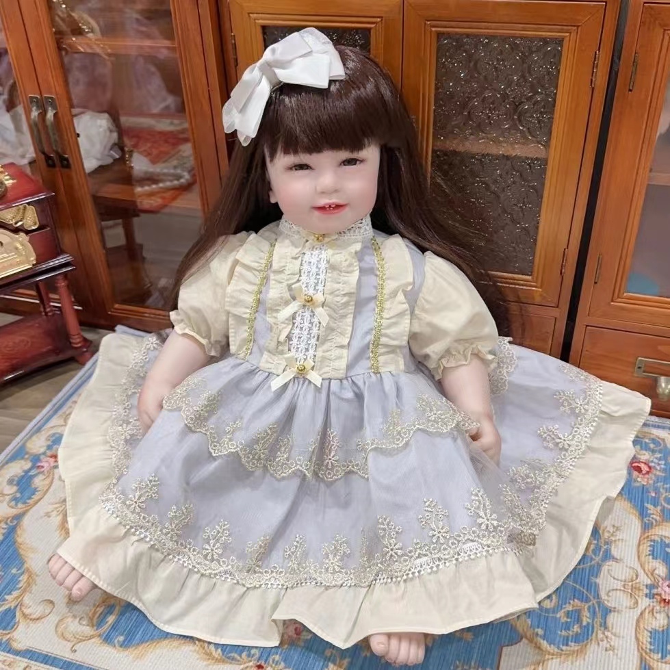 55cm重生娃娃衣服连衣裙洛丽塔公主裙仿真婴儿宝宝花边裙子春套装