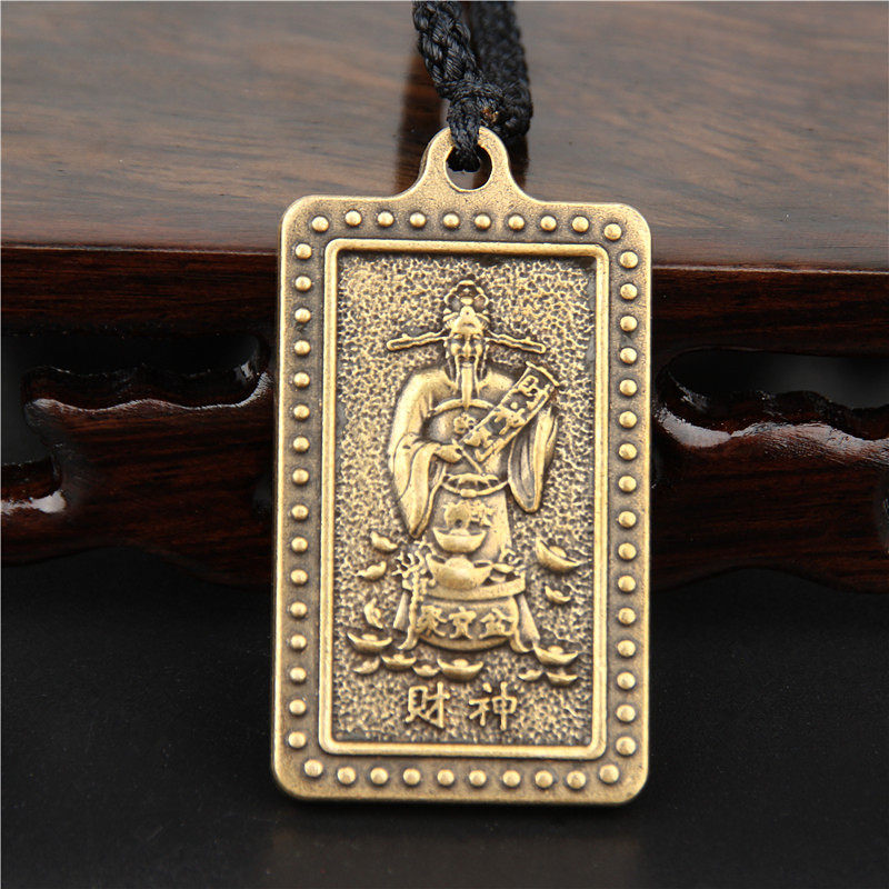 纯铜财神爷吊坠挂件招财转运年年发财男女士饰品本命年护身符项链