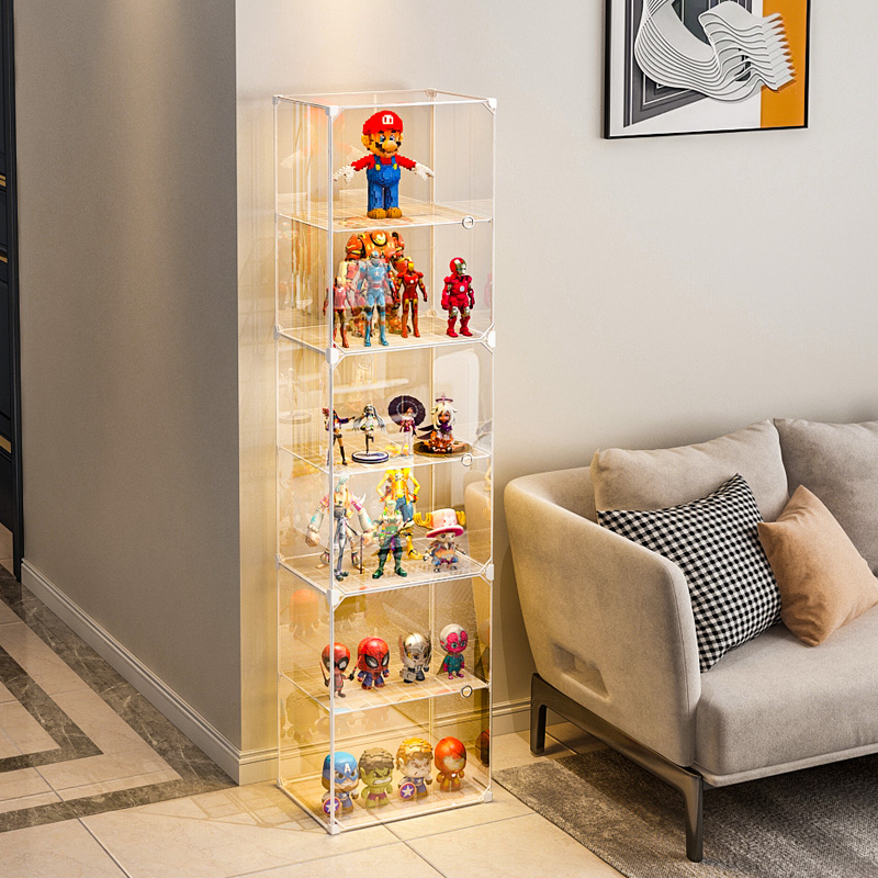 手办乐高展示柜玩具模型收纳陈列透明柜子仿玻璃亚克力家用积木架
