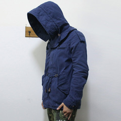 韩国UGIZ冬季保暖带帽棉服两件套棉衣男士中长款加厚外套潮牌男装