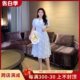 GLEC高端胖mm大码女装2024年新款法式娃娃领海边度假风碎花连衣裙