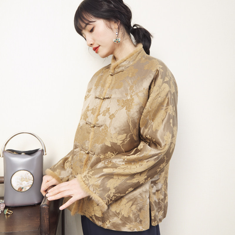 对襟中式棉袄女