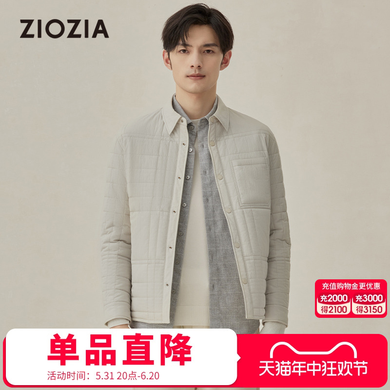 ZIOZIA九牧王旗下男装冬季时尚休闲轻便棉服夹克外套男ZJDC3265A