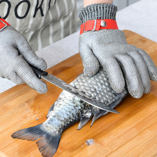 防割手套防滑防刃防切耐磨家务钢丝手套厨房切菜杀鱼家用劳保手套