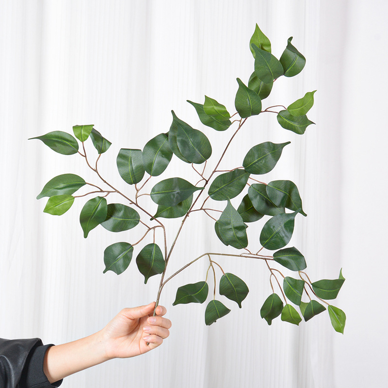 洛嘉仿真植物榕树叶橡塑布榕叶金钱叶工程酒店大树装饰绿植仿真花