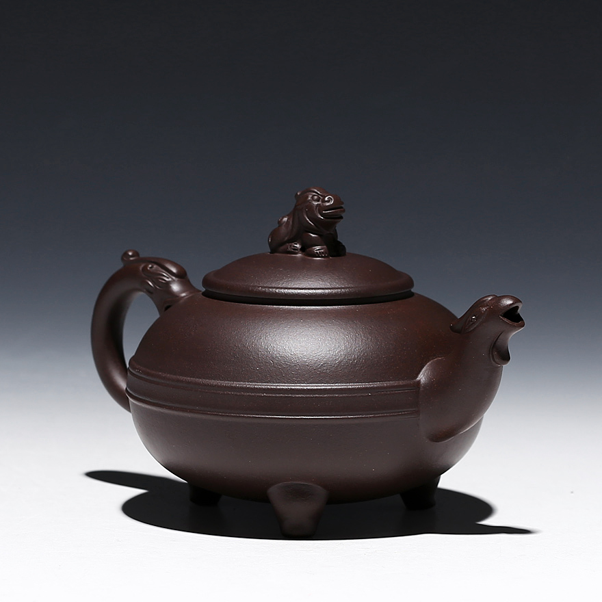 实力陶人 朱亚卫 《龙凤呈祥》老紫泥 宜兴紫砂壶紫砂收藏