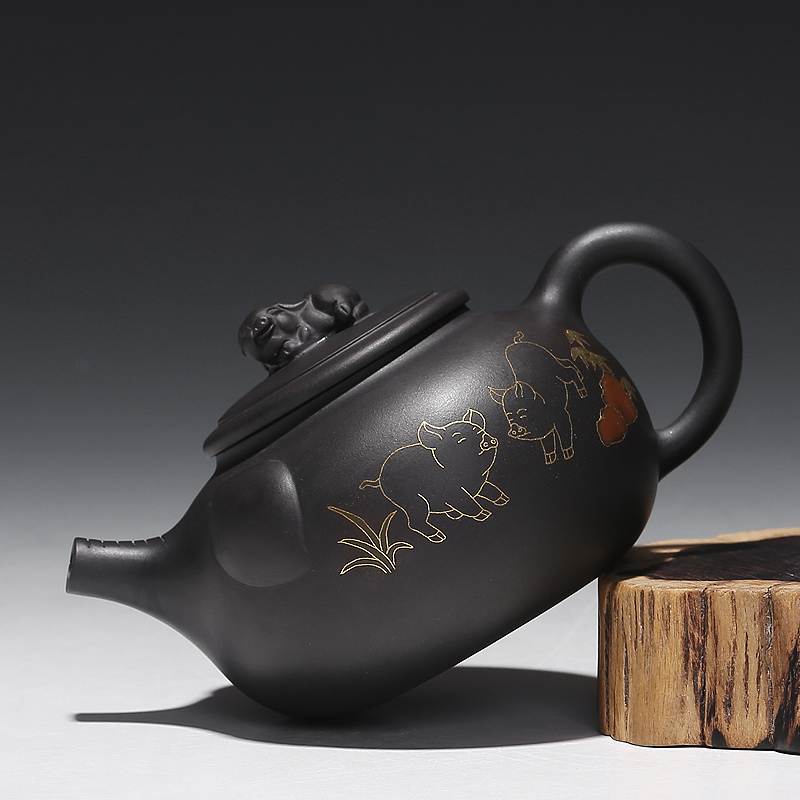 国家级工艺美术师 陈凌宁 《大富大贵》 紫泥 紫砂壶收藏