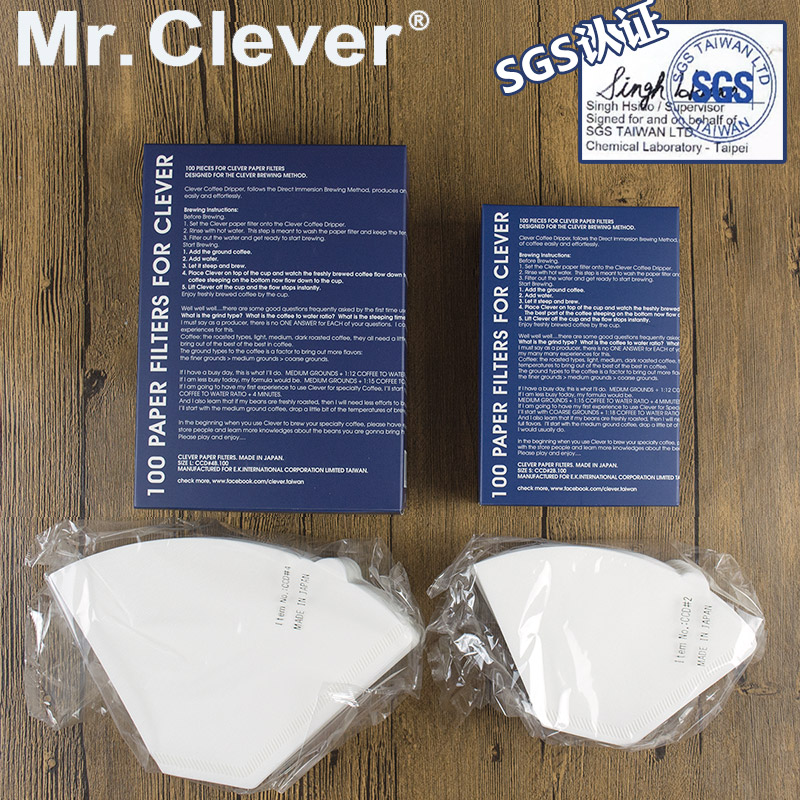 台湾Mr.Clever聪明杯原装咖啡滤纸 扇形滤纸102/103号 100片 包邮