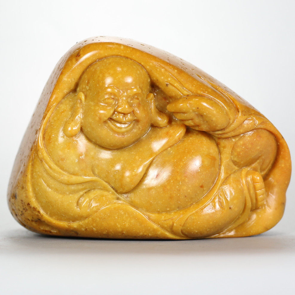 精美寿山高山掘性石《笑佛》摆件